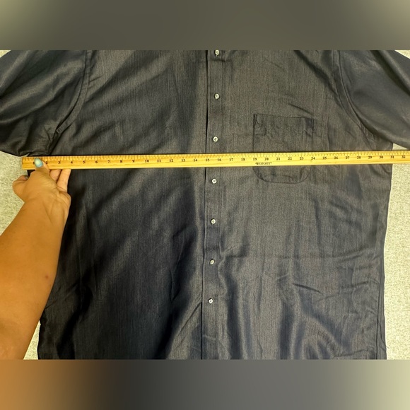 Bill‎ Blass Shirt Mens 20 Tall Button Down Long Sleeve Dress Pocket Rayon Blend - Picture 4 of 10